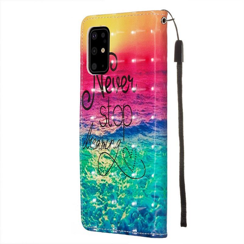 Leren Hoesje Samsung Galaxy S20 Plus / S20 Plus 5G Stop Nooit Met Dromen