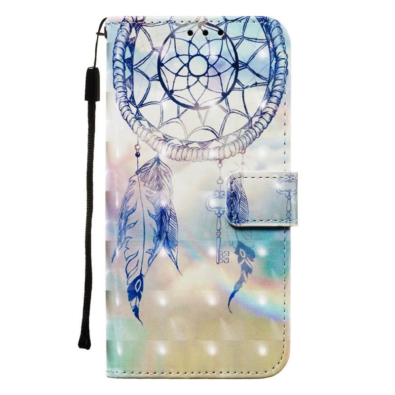 Leren Hoesje voor Samsung Galaxy S20 Plus / S20 Plus 5G Lichtblauw Rood Aquarel Dromenvanger