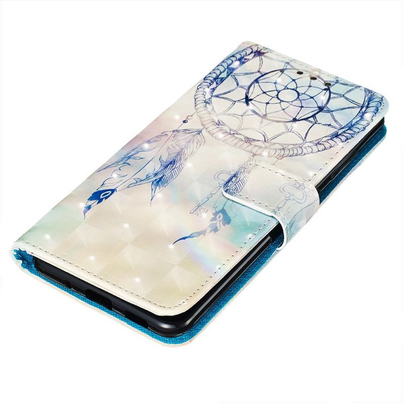 Leren Hoesje voor Samsung Galaxy S20 Plus / S20 Plus 5G Lichtblauw Rood Aquarel Dromenvanger