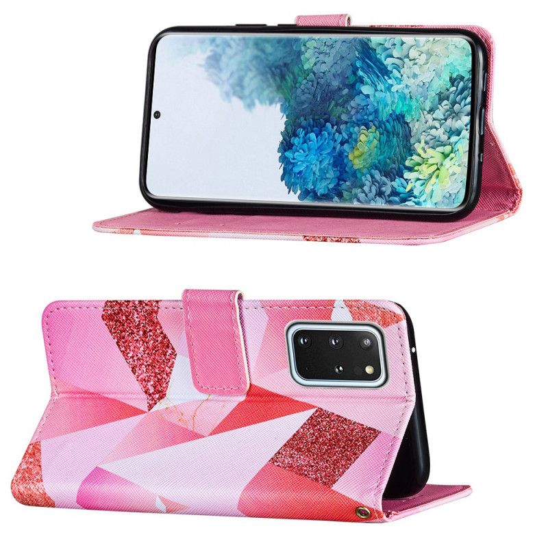 Leren Hoesje voor Samsung Galaxy S20 Plus / S20 Plus 5G Roze Afbeelding