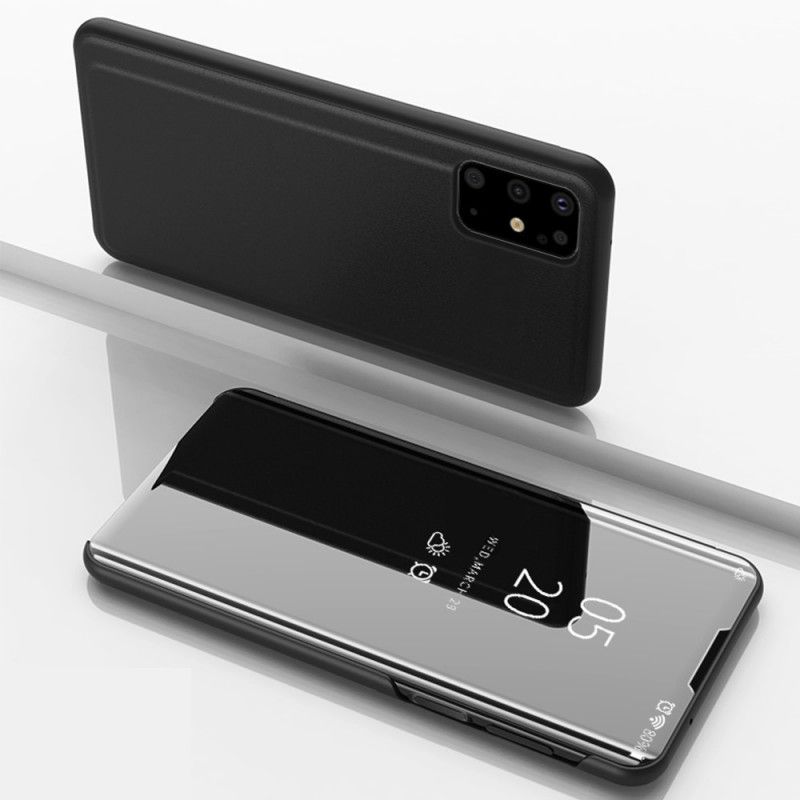Zichtafdekking Samsung Galaxy S20 Plus / S20 Plus 5G Wit Zwart Spiegel En Kunstleer