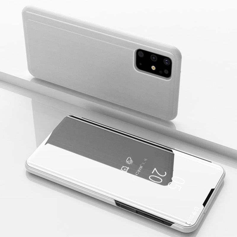 Zichtafdekking Samsung Galaxy S20 Plus / S20 Plus 5G Wit Zwart Spiegel En Kunstleer