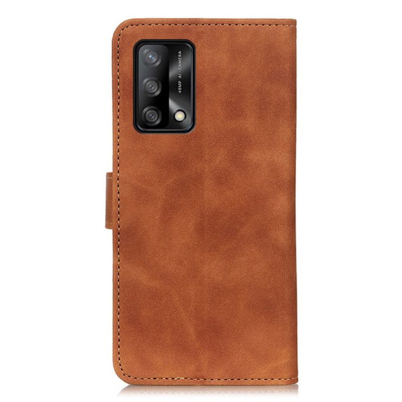 Flip Case Leren Oppo A74 4g Khazneh Vintage Leereffect