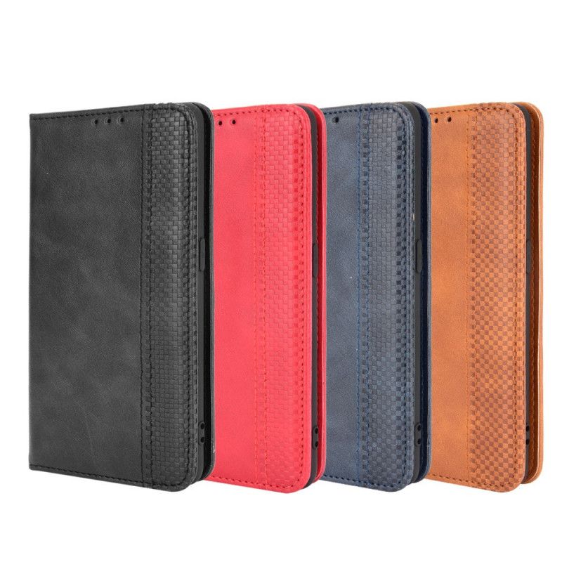 Folio-hoesje Oppo A74 4g Gestileerd Vintage Leereffect