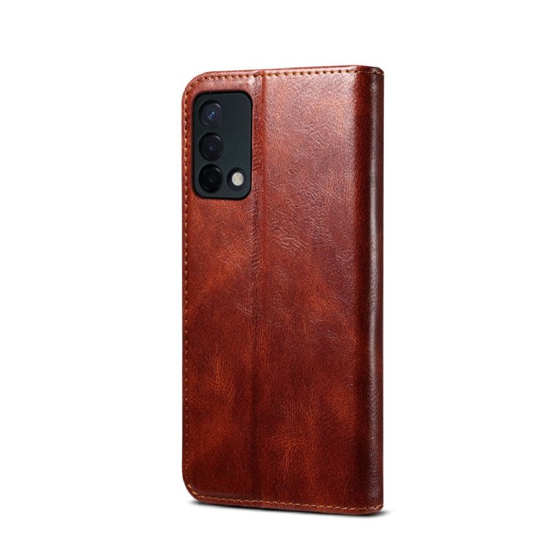 Folio-hoesje Voor Oppo A74 4g Gewaxt Kunstleer