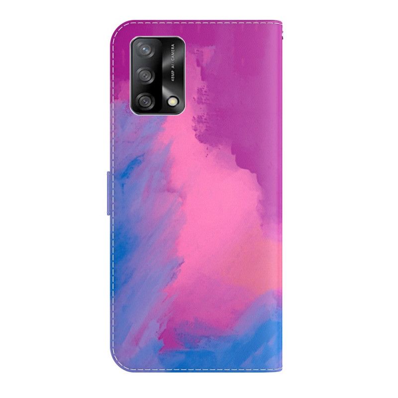 Leren Hoesje Oppo A74 4g Aquarel Bescherming Hoesje