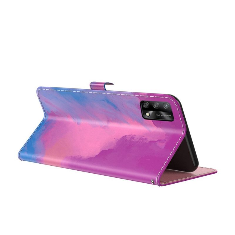 Leren Hoesje Oppo A74 4g Aquarel Bescherming Hoesje