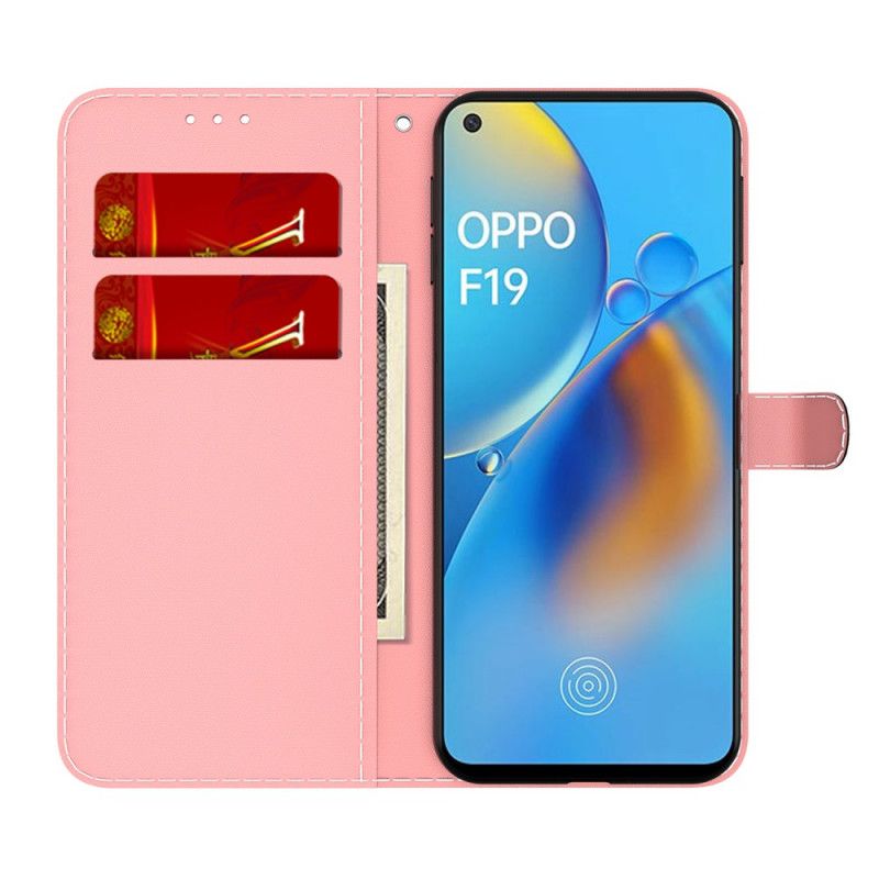 Leren Hoesje Oppo A74 4g Aquarel Bescherming Hoesje