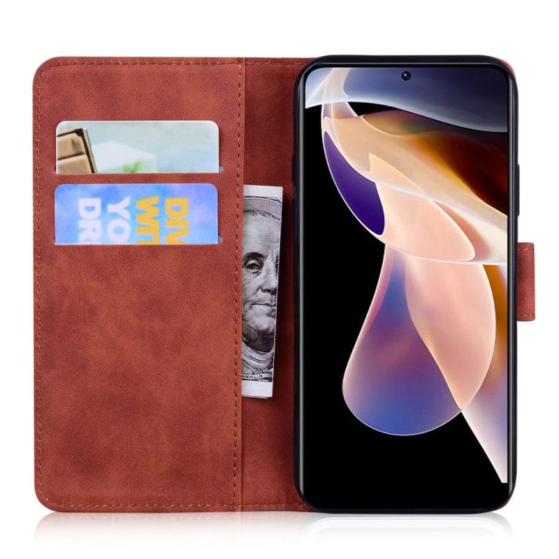 Leren Hoesje Voor Oppo A74 4g Tijger Gezicht Afdrukken