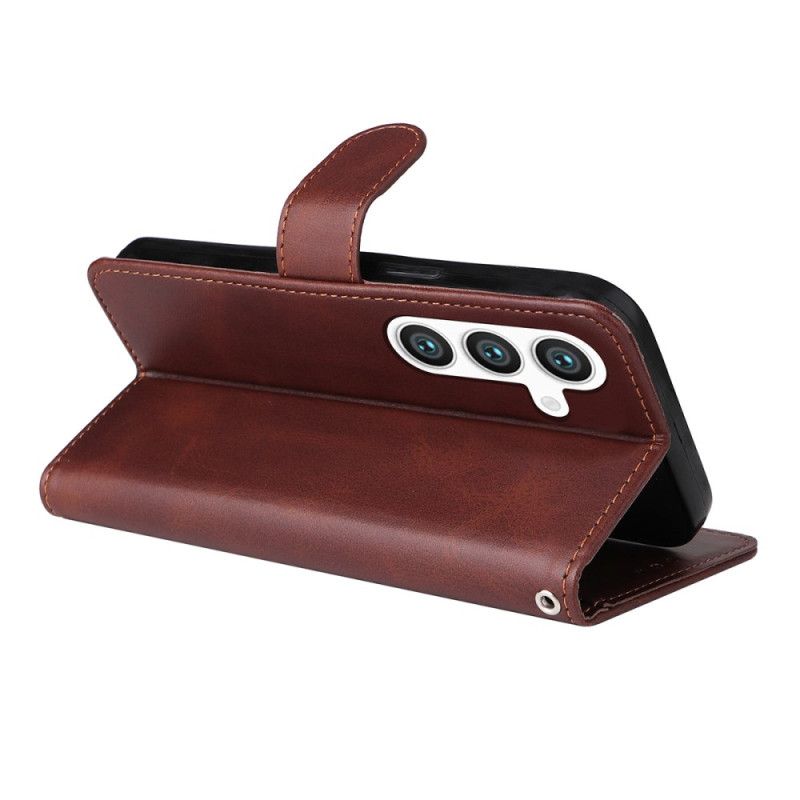 Bescherming Hoesje Samsung Galaxy S25 5g Enkay Screenprotector Van Imitatieleer Met Gehard Glas