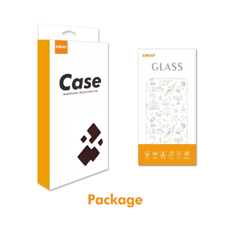 Bescherming Hoesje Samsung Galaxy S25 5g Enkay Screenprotector Van Imitatieleer Met Gehard Glas