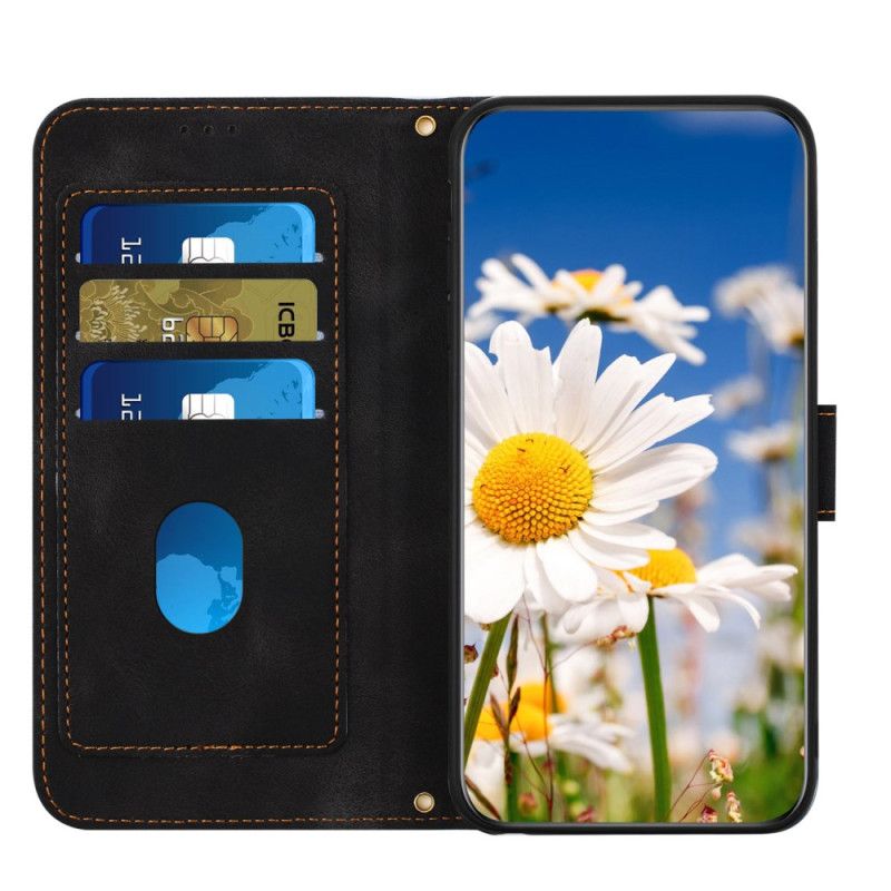 Bescherming Hoesje Samsung Galaxy S25 5g Portemonnee Met Bloemenprint