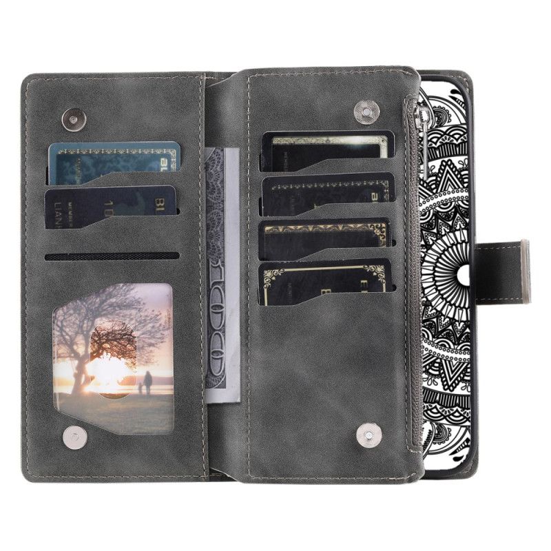 Bescherming Hoesje Samsung Galaxy S25 5g Portemonnee Met Mandala Suède-effect