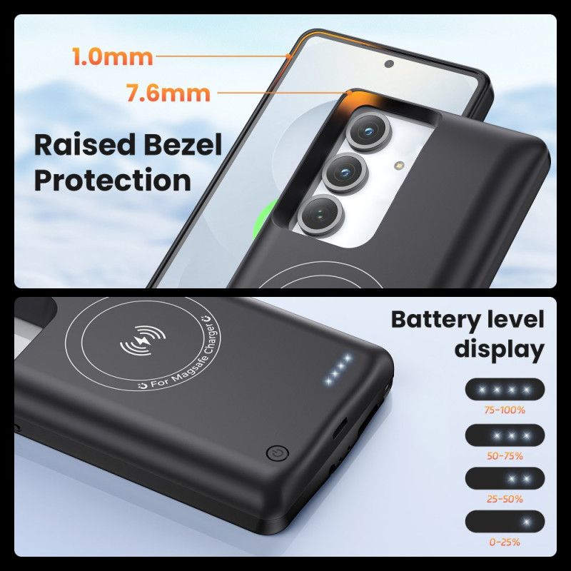 Externe Batterijbehuizing Van 10000 Mah Voor Samsung Galaxy S25 / S24 Met Magnetische Bevestiging