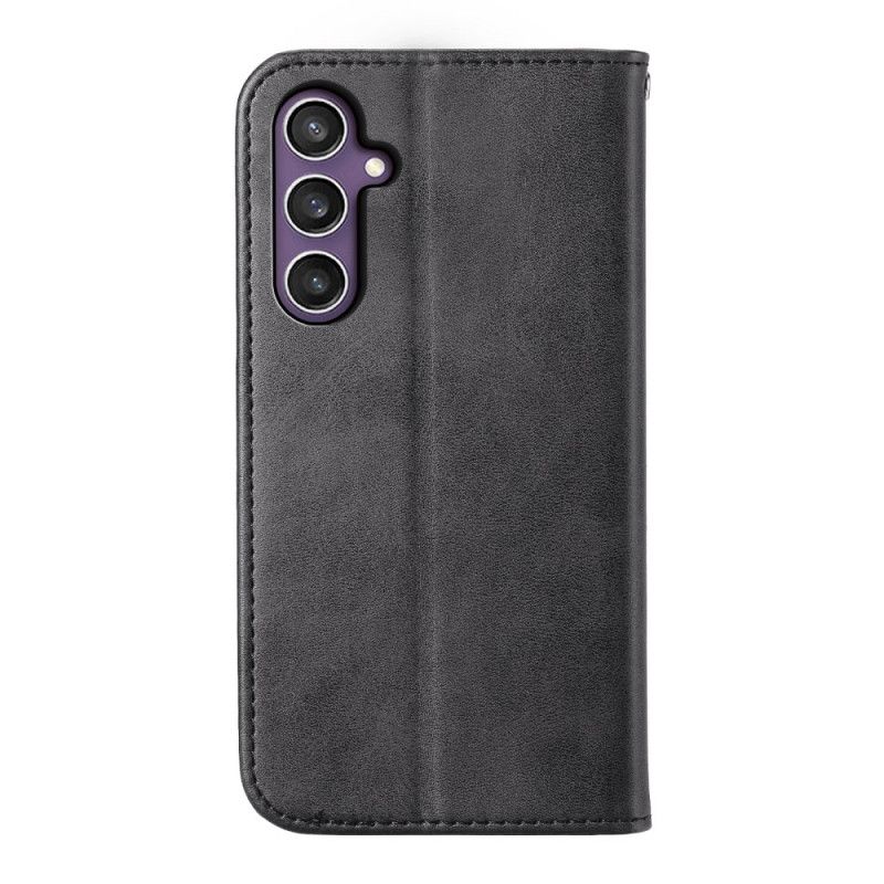 Folio-hoesje Samsung Galaxy S25 5g Kalfsleertextuur Bescherming Hoesje