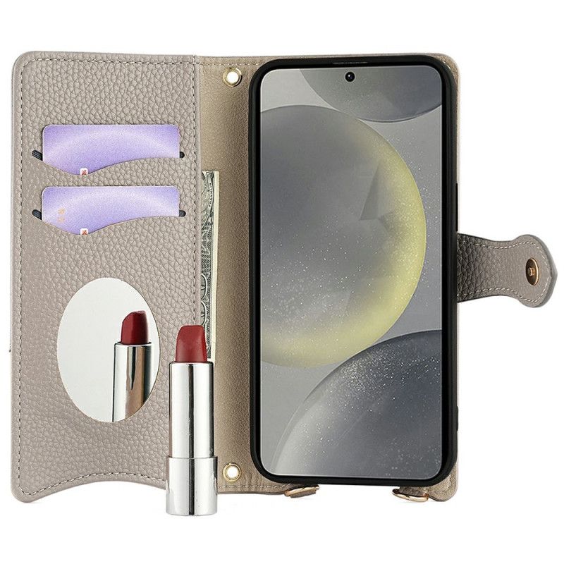 Folio-hoesje Samsung Galaxy S25 5g Spiegel En Ketting