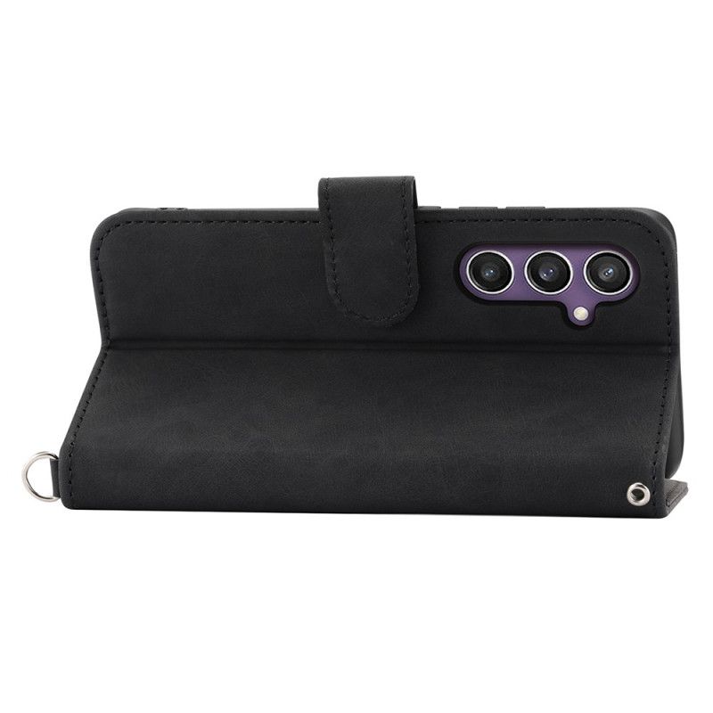 Folio-hoesje Samsung Galaxy S25 5g Telefoonhoesje Bandje Met Kantdesign