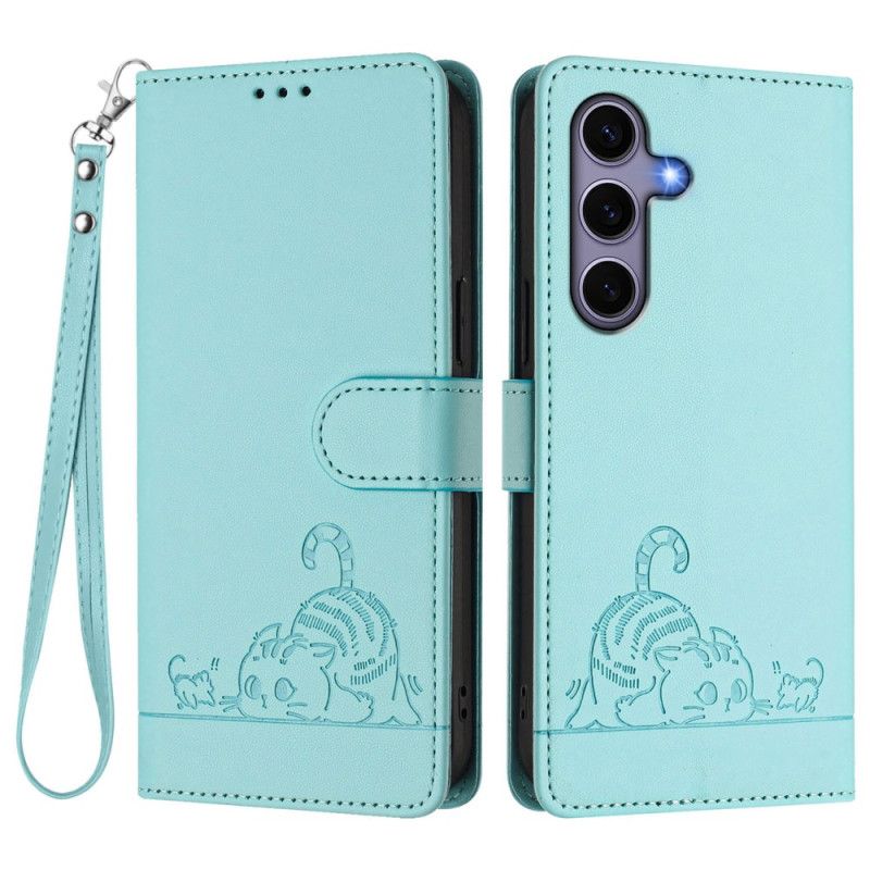 Folio-hoesje Samsung Galaxy S25 5g Telefoonhoesje Rfid-bescherming Kattenscène