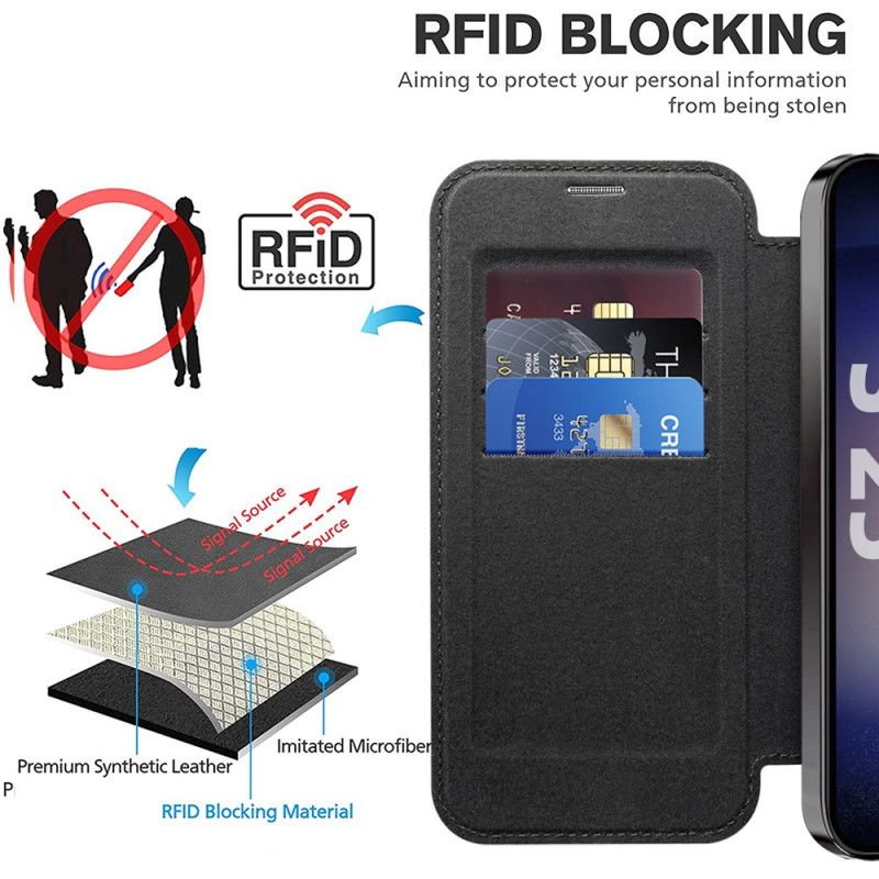 Folio-hoesje Voor Samsung Galaxy S25 5g Leer-effect Compatibel Met Magsafe En Rfid-blokkering