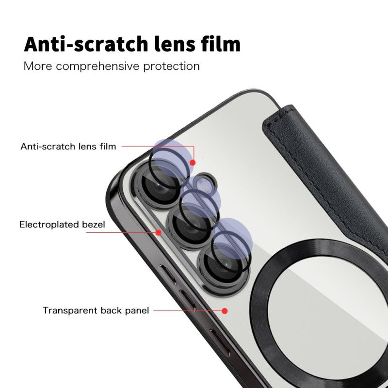 Folio-hoesje Voor Samsung Galaxy S25 5g Leer-effect Compatibel Met Magsafe En Rfid-blokkering