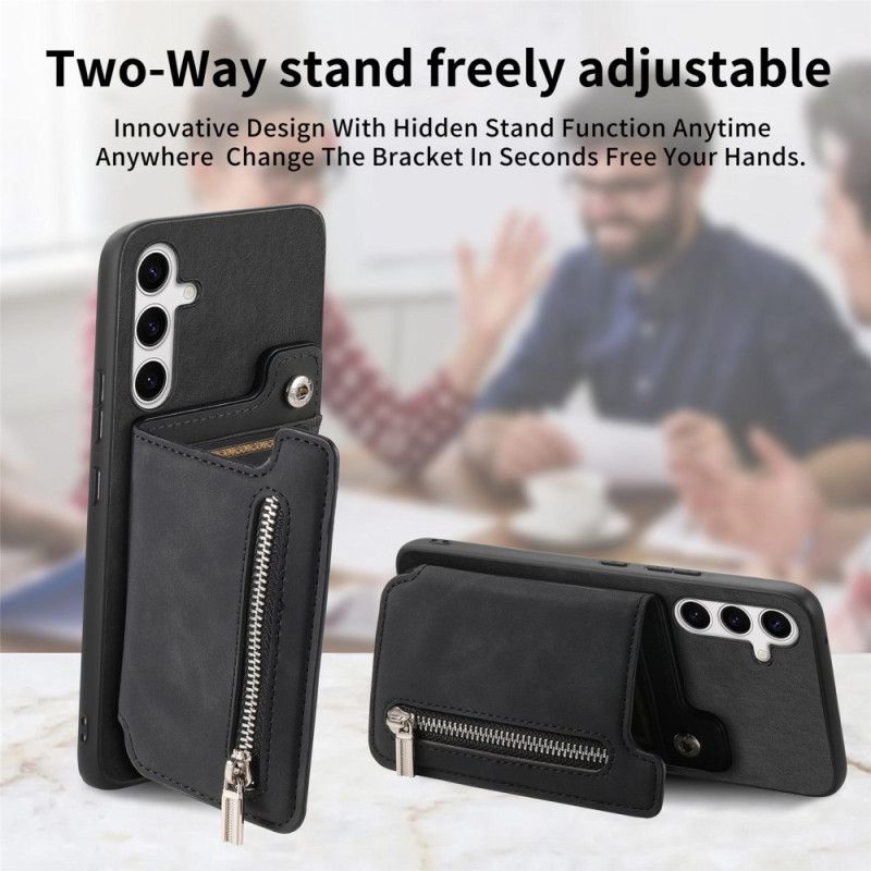 Hoesje Samsung Galaxy S25 5g Met Afneembare Magnetische Kaarthouder Bescherming Hoesje