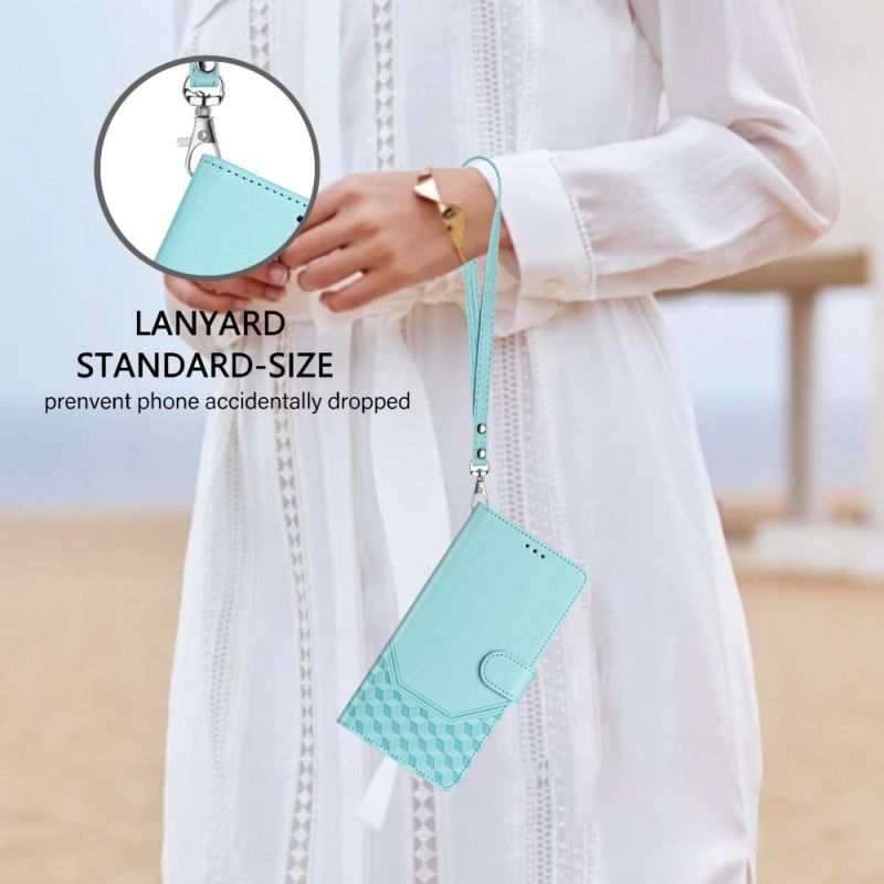 Leren Hoesje Samsung Galaxy S25 5g Honingraatpatroon Bescherming Hoesje