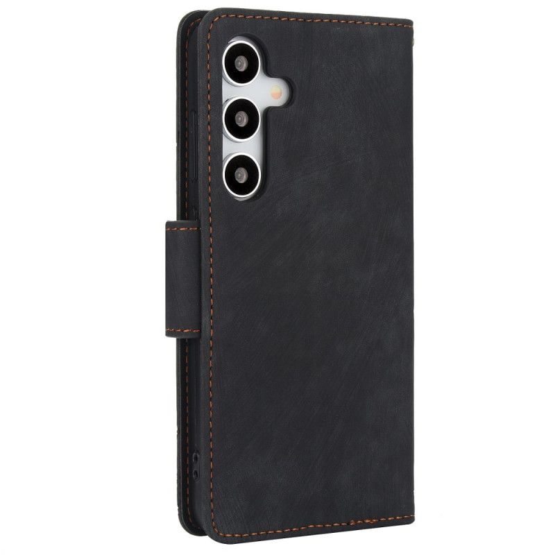 Leren Hoesje Samsung Galaxy S25 5g Suède-effect Bloemenpatroon