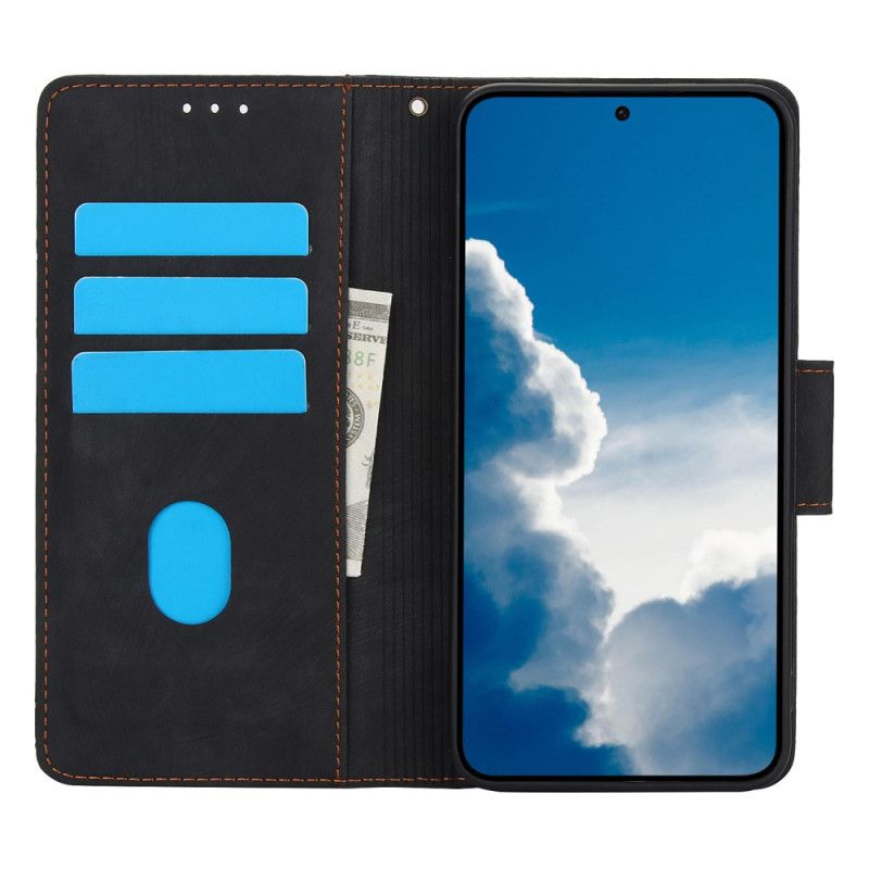 Leren Hoesje Samsung Galaxy S25 5g Suède-effect Bloemenpatroon