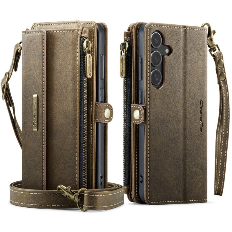 Leren Hoesje Samsung Galaxy S25 5g Volledig Rfid-portemonnee Bescherming Hoesje