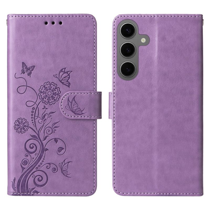 Leren Hoesje Voor Samsung Galaxy S25 5g Kleine Bloemen