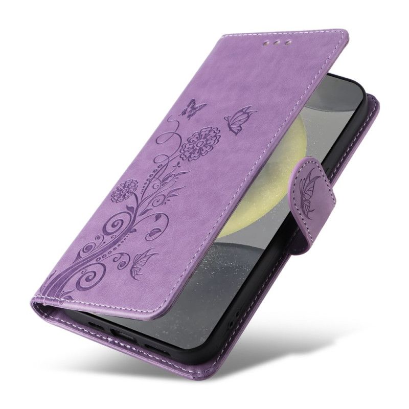 Leren Hoesje Voor Samsung Galaxy S25 5g Kleine Bloemen