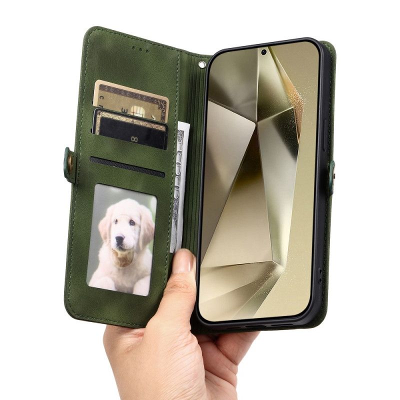 Leren Hoesje Voor Samsung Galaxy S25 5g Mandala Suède-effect