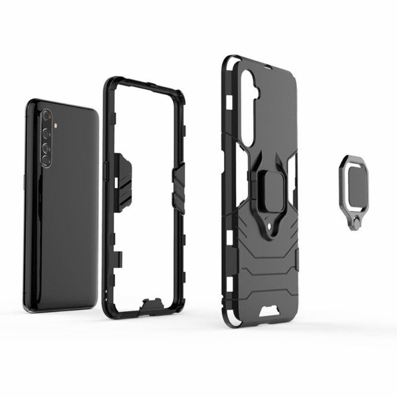 Case Hoesje Realme X50 Pro Rood Zwart Telefoonhoesje Resistente Ring
