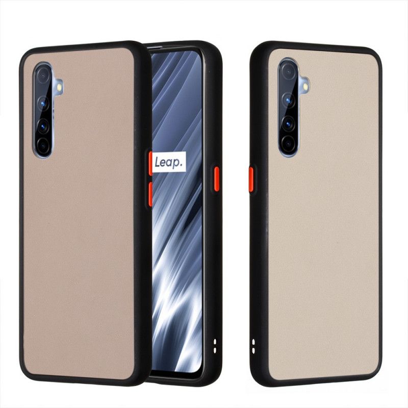 Hoesje Realme X50 Pro Wit Zwart Hybride Siliconen Velgontwerp