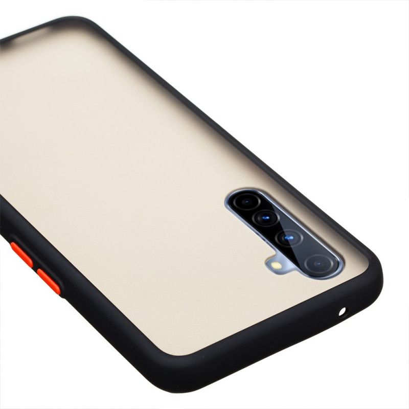 Hoesje Realme X50 Pro Wit Zwart Hybride Siliconen Velgontwerp