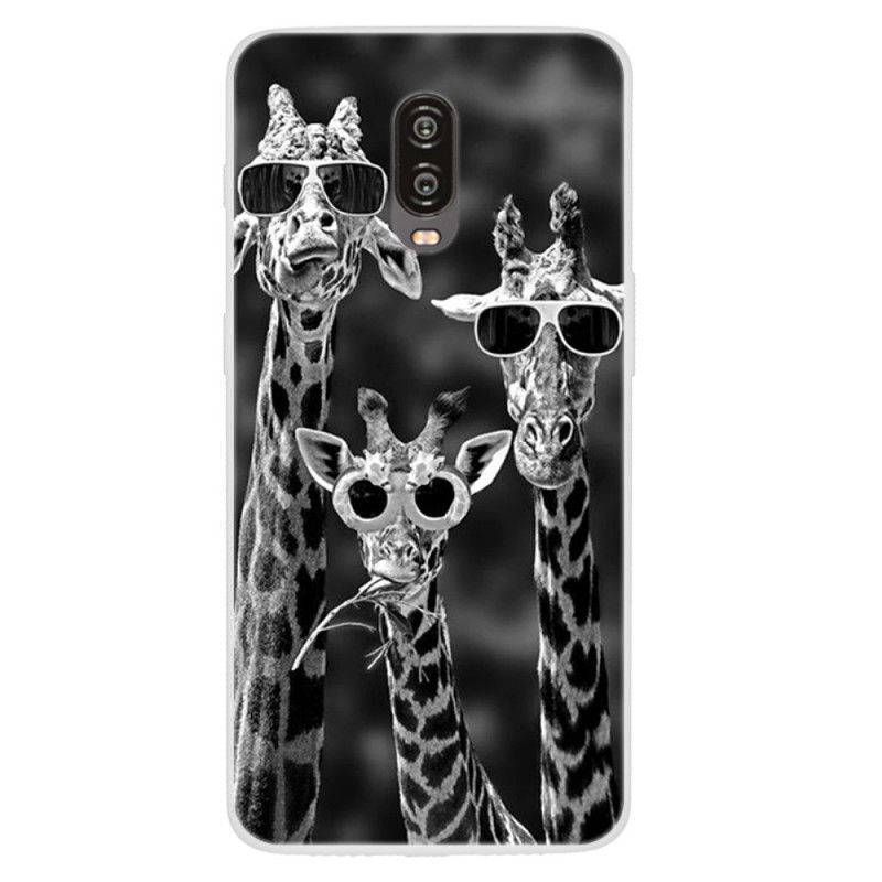Case Hoesje OnePlus 6T Telefoonhoesje Giraffen Met Bril