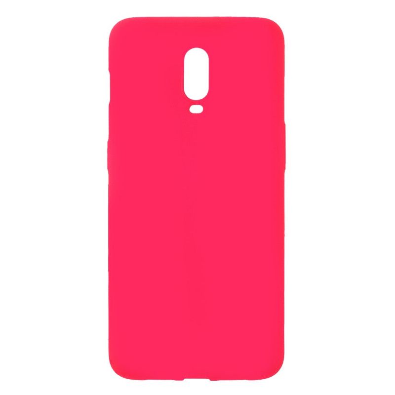 Cover Hoesje OnePlus 6T Rood Zwart Telefoonhoesje Mat Siliconen