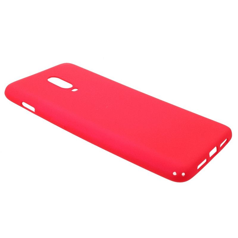 Cover Hoesje OnePlus 6T Rood Zwart Telefoonhoesje Mat Siliconen