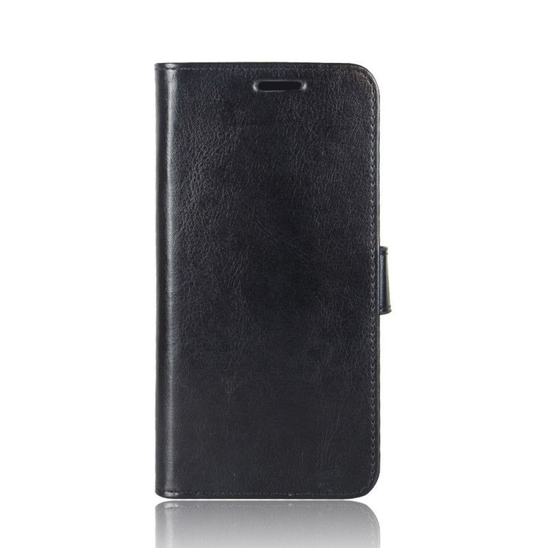 Flip Case Leren OnePlus 6T Wit Zwart Klassiek Kunstleer