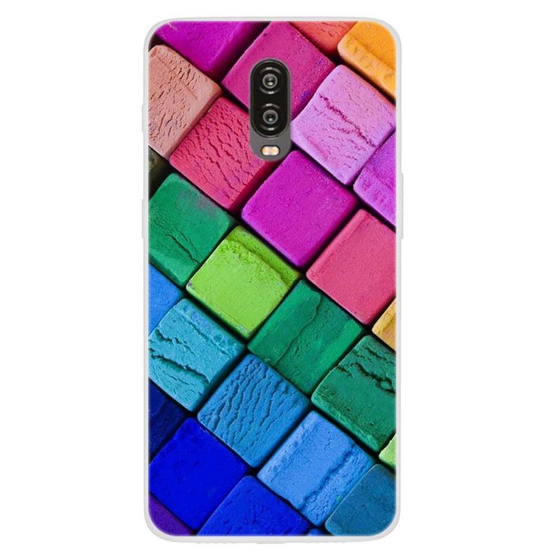 Hoesje OnePlus 6T Telefoonhoesje Gekleurde Blokken