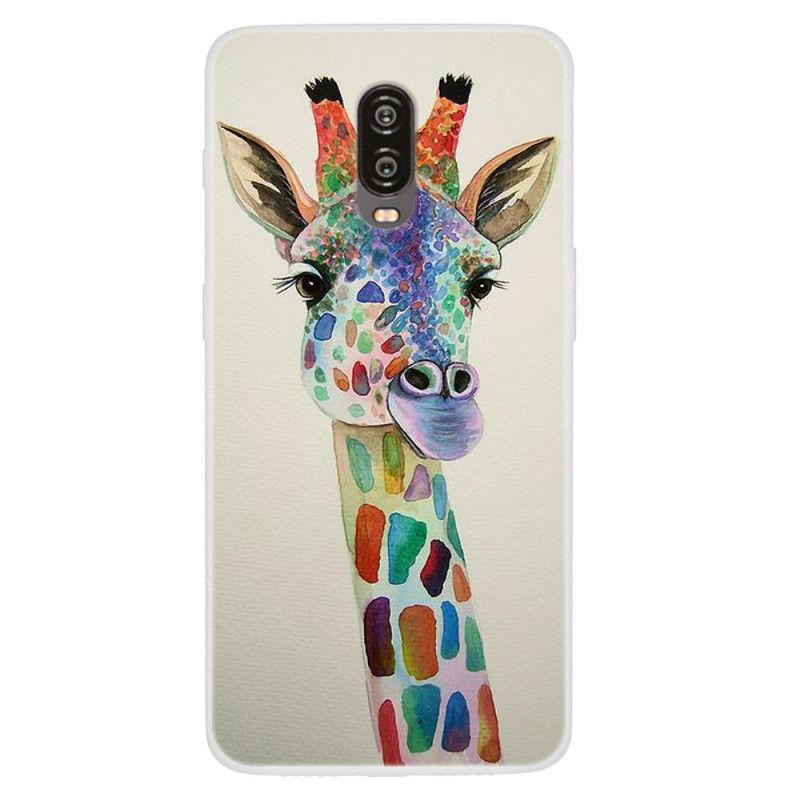 Hoesje voor OnePlus 6T Kleurrijke Giraf