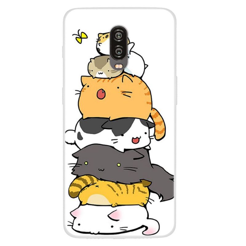 Hoesje voor OnePlus 6T Stapel Cartoonkatten