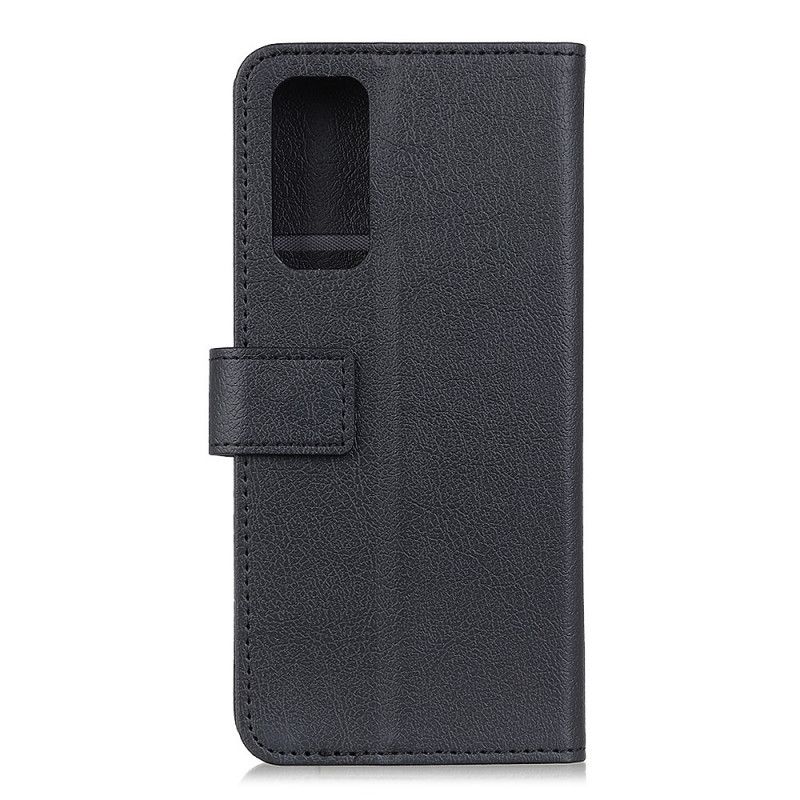 Bescherming Hoesje Xiaomi Mi 10T / 10T Pro Wit Zwart Klassiek Kunstleer