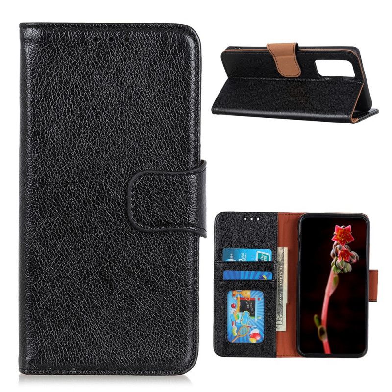 Cover Folio-hoesje Xiaomi Mi 10T / 10T Pro Rood Zwart Telefoonhoesje Split Nappaleer