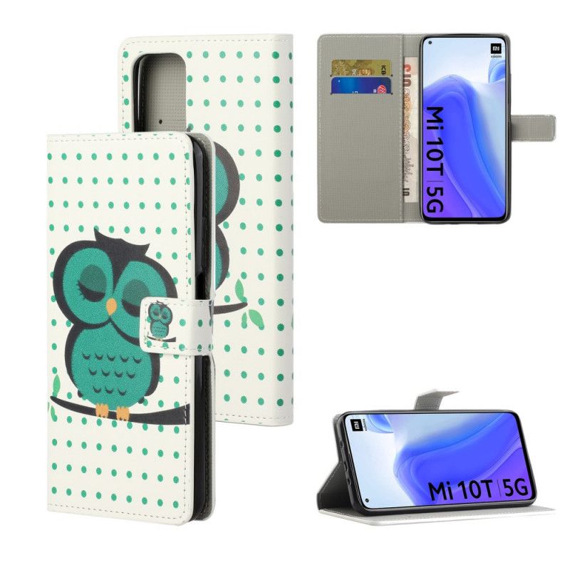 Cover Folio-hoesje Xiaomi Mi 10T / 10T Pro Telefoonhoesje Slapende Uil