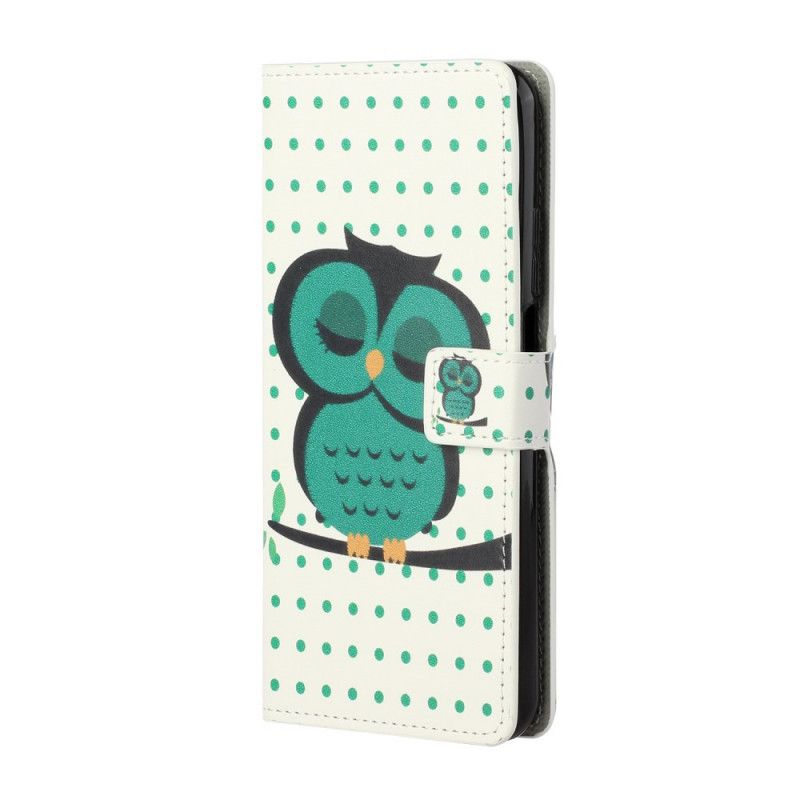 Cover Folio-hoesje Xiaomi Mi 10T / 10T Pro Telefoonhoesje Slapende Uil