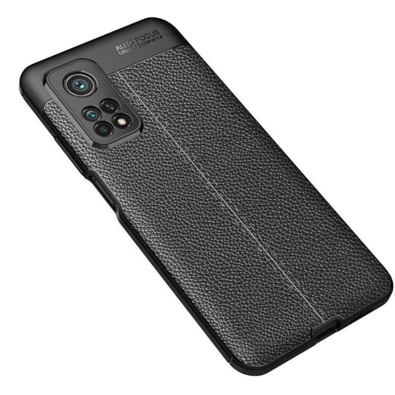 Cover Hoesje Xiaomi Mi 10T / 10T Pro Rood Zwart Telefoonhoesje Dubbellijns Lychee Leereffect