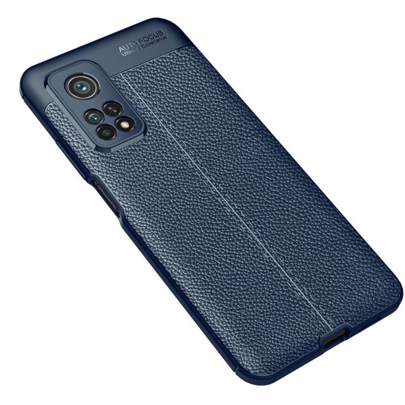 Cover Hoesje Xiaomi Mi 10T / 10T Pro Rood Zwart Telefoonhoesje Dubbellijns Lychee Leereffect