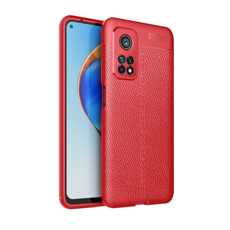 Cover Hoesje Xiaomi Mi 10T / 10T Pro Rood Zwart Telefoonhoesje Dubbellijns Lychee Leereffect