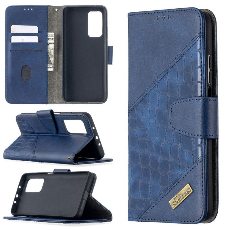 Flip Case Leren Xiaomi Mi 10T / 10T Pro Grijs Zwart Klassiek Krokodillenleereffect